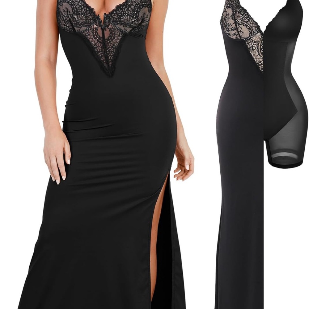 Elegant Black Lace Maxi Dress